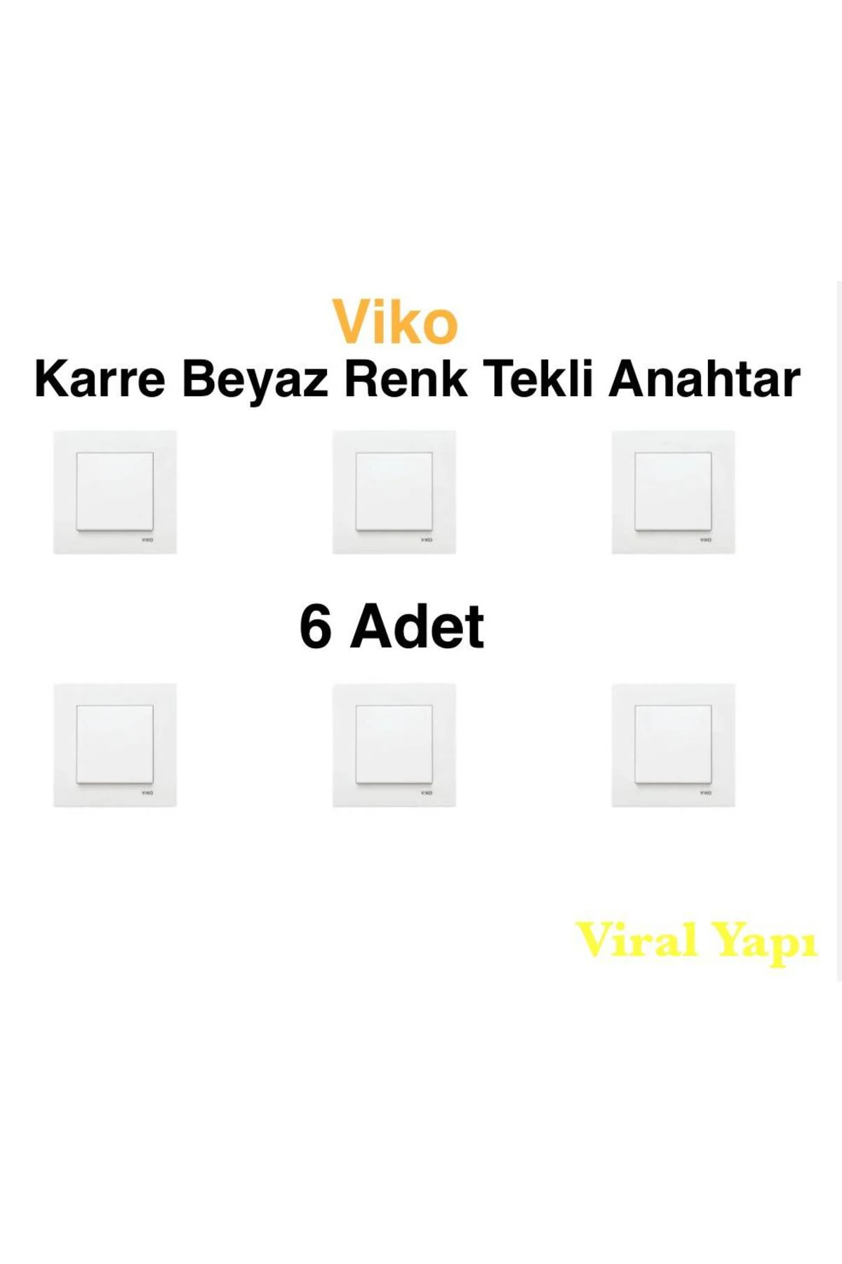 Viko Karre(6 ADET) Beyaz Anahtar (6 ADET)