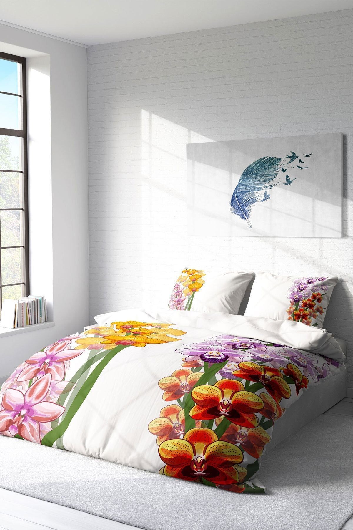 Orchid Naturel Çift Kişilik Nevresim Takımı