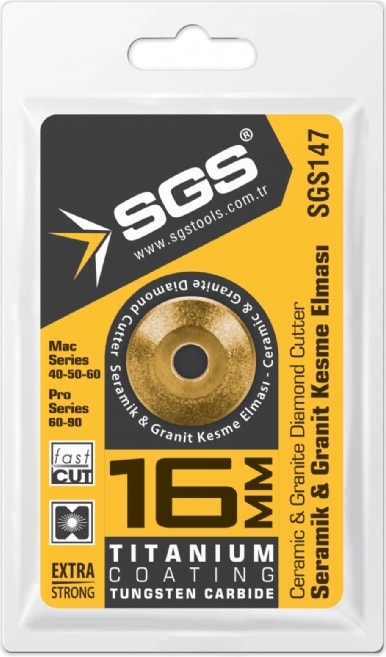Seramik ve Granit Kesme Elması Titanyum 16 mm SGS147
