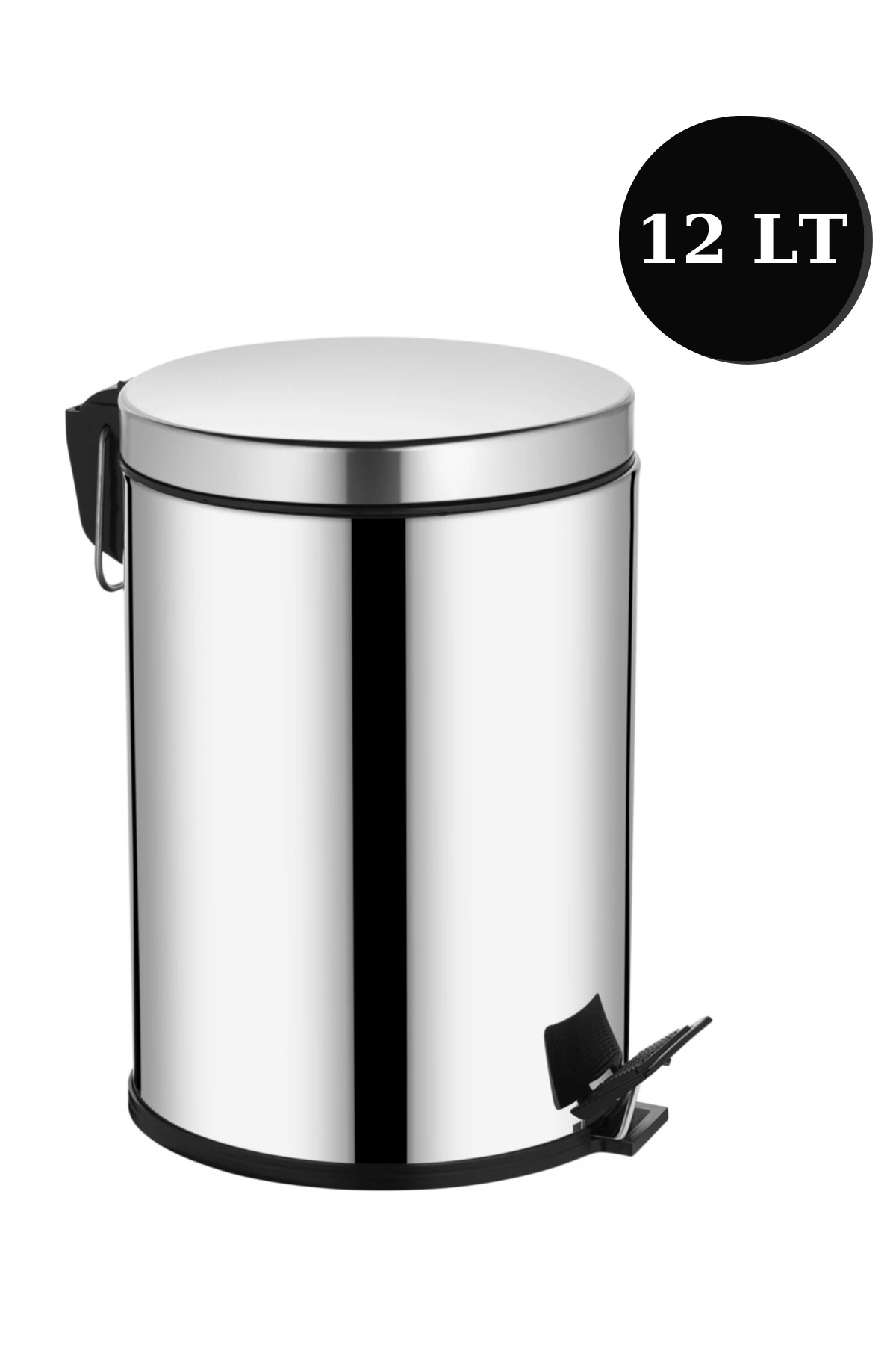 12 Litre Çöp Kovası Metal Paslanmaz Çelikli Pedal Çöp Kutusu Tuvalet Banyo Balkon Mutfak