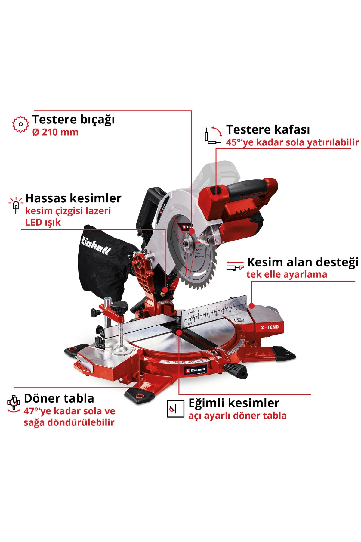 TE-MS 18/210 Li - Solo, Akülü Gönye Testere