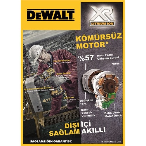 DEWALT DCD995P2 18Volt/5.0Ah Li-ion Çift Akülü Kömürsüz Profesyonel Darbeli Matkap