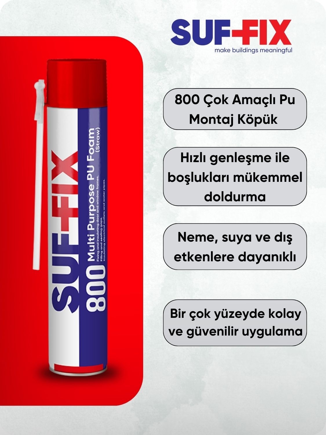 800 High Tack Hibrit Polimer Montaj Yapıştırıcı 290 ml – Beyaz (400 Kg/m² Tutma Gücü)