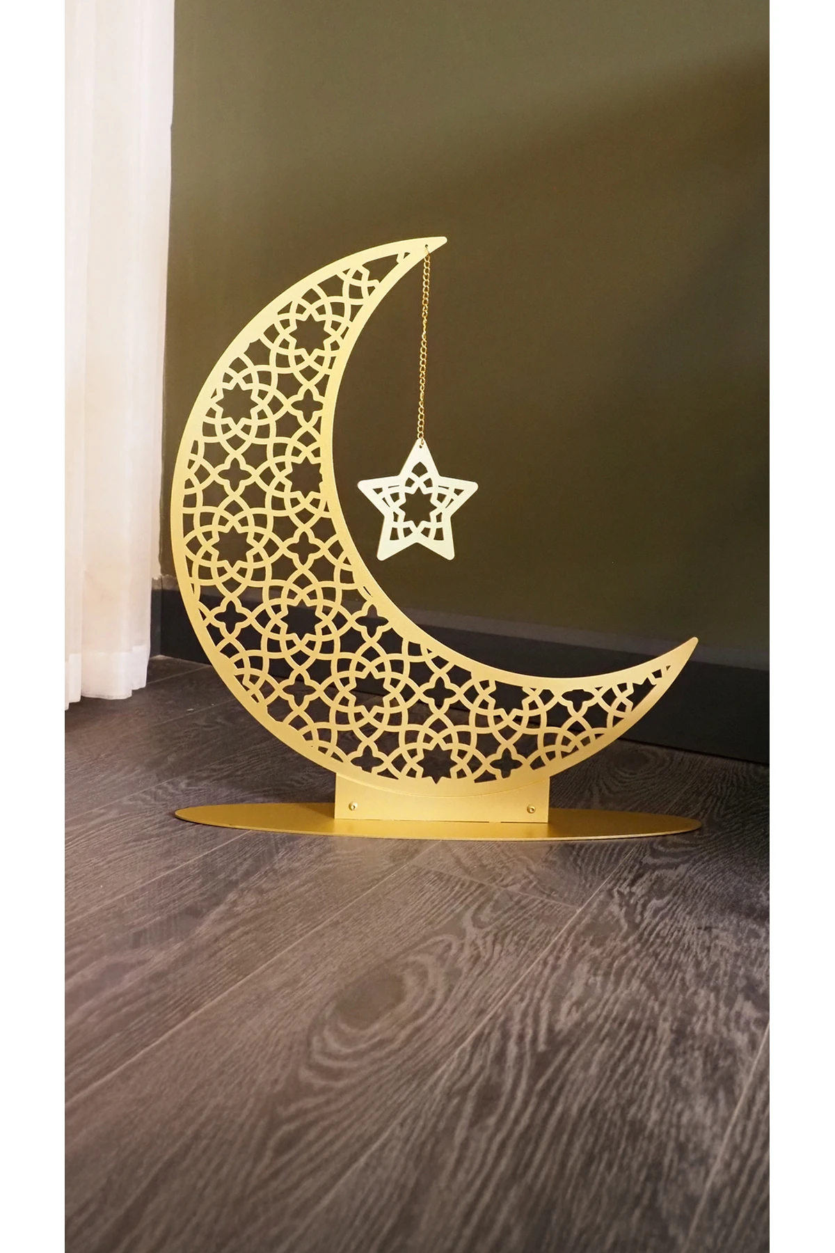 48 Cm Metal Ramazan Hilali Masaüstü Islami Dekor - Ramazan Süsleri - Ev Dekorasyon - Wamh169