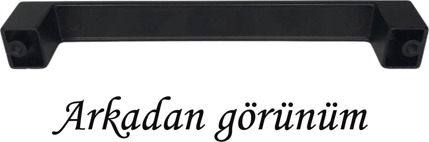 4 Adet Bihter Düz Kulp 128 mm Siyah Mutfak Kulpu Çekmece Dolap Kapak Kulbu Metal Mobilya Dolabı K.