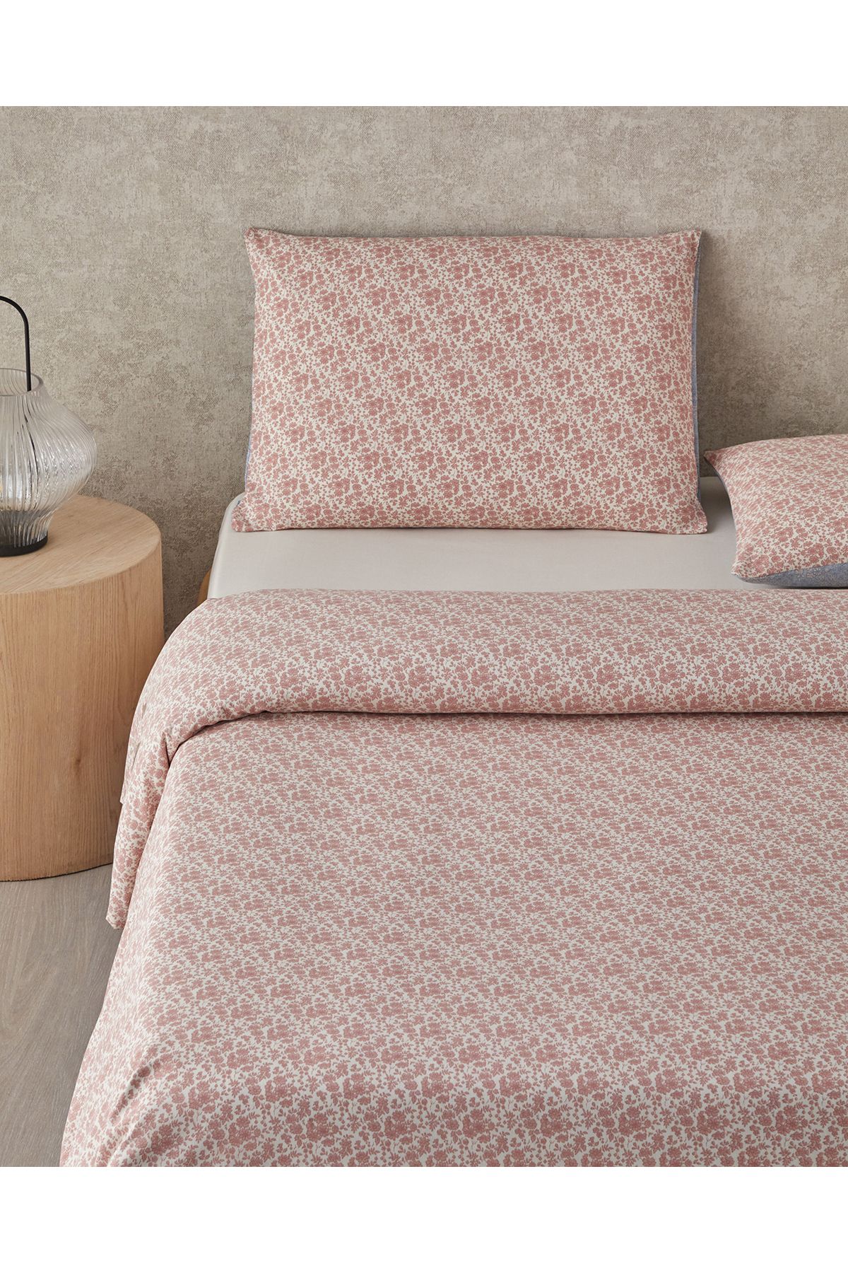 Floral Breeze Kolay Ütülenir Çift Kişilik Nevresim Takımı 200x220 cm Pembe - Mavi
