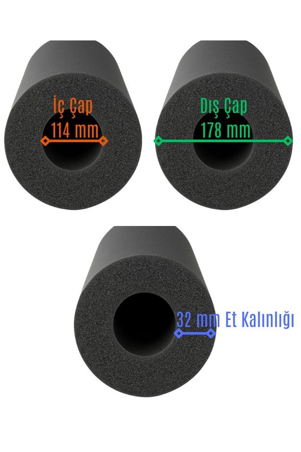 Ø 114/32 MM  R-FLEX PRM İZOLASYON KAUÇUK BORU (2 mt/ad)