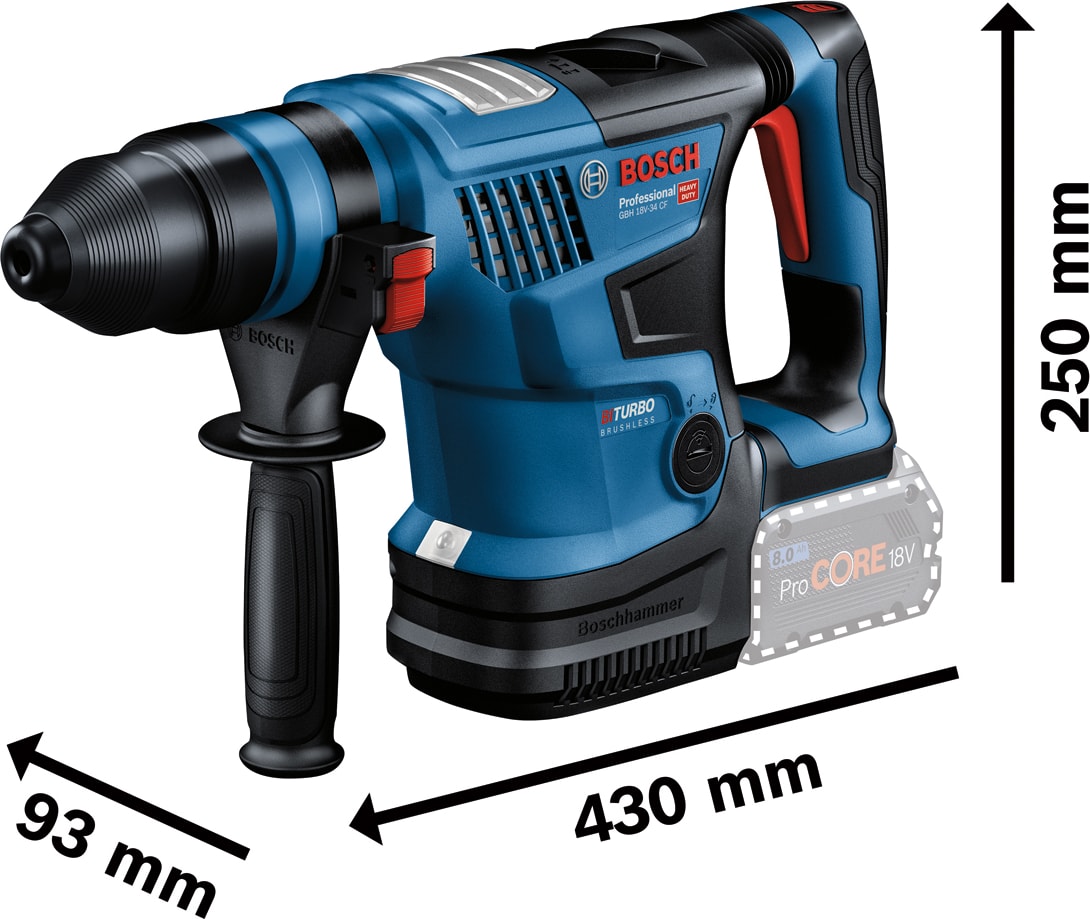 BOSCH GBH 18V-34 CF SDS Plus Akülü Kırıcı Delici (Akü ve Şarj Cihazı Dahil Değil) - 0611914021