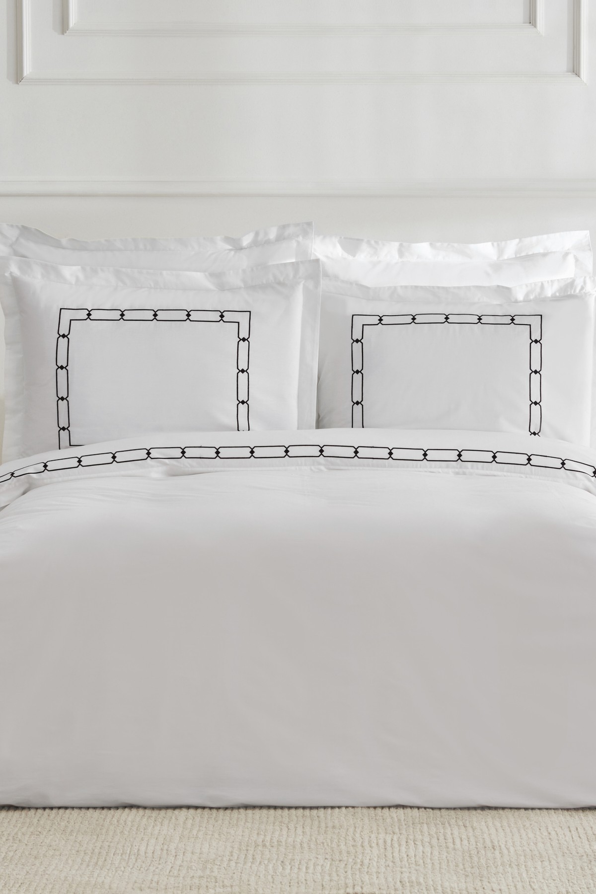 White Collection Diane Çift Kişilik Nakışlı Percale Nevresim Takımı Beyaz