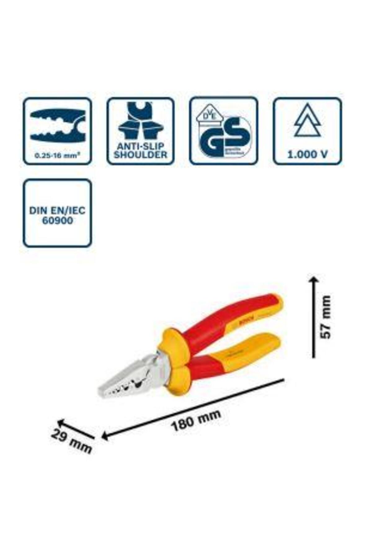 Vde Sıkma Pensesi 180 Mm