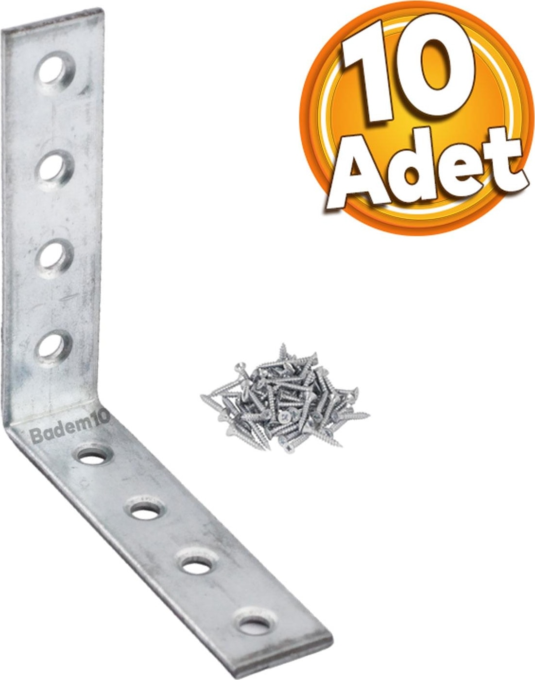 Mobilya Köşe Bağlantı Sabitleme L Demir Deprem Dolap Duvar Birleştirme Gönye 65X65X15 mm (10 Adet)