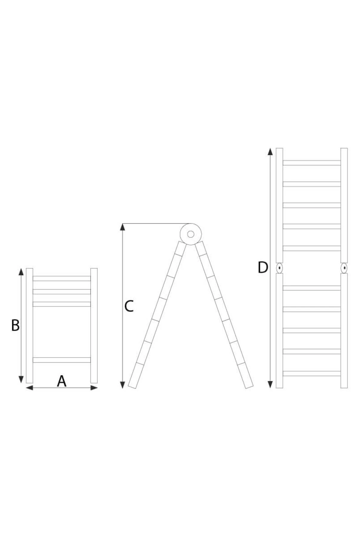 7+7 Basamaklı Çift Taraflı A Tipi Uzayan Teleskopik Merdiven 4,4 m