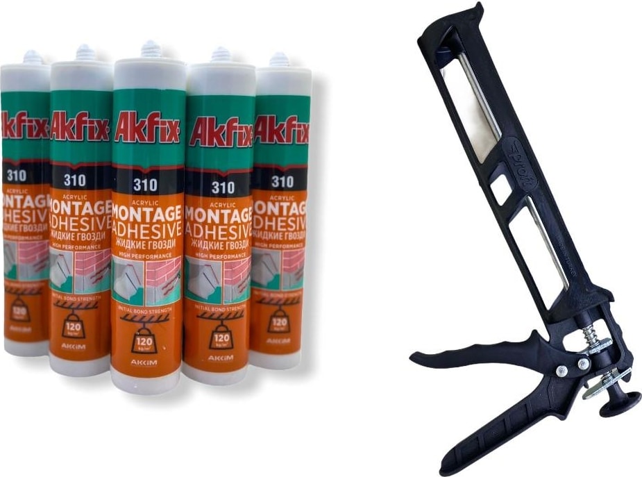 Akfix Kartonpiyer & Stropiyer Yapıştırıcı Beyaz 310 ml x 5'li Set