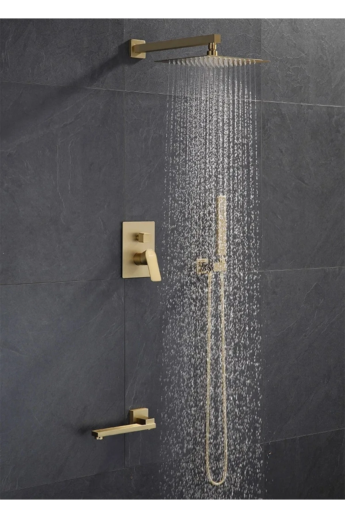 Banyo Duş Seti Ankastre Mat Gold Özel Seri Yeni Model 7 Yıl Garantili Ithal