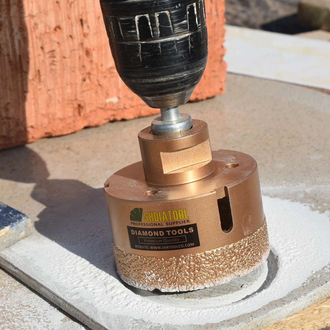 Mermer Granit Panç Fayans Beton Kaya 70MM Sarı Elmas Delme Ucu Avuç Taşlama Uyumlu (M14) Karot Delik