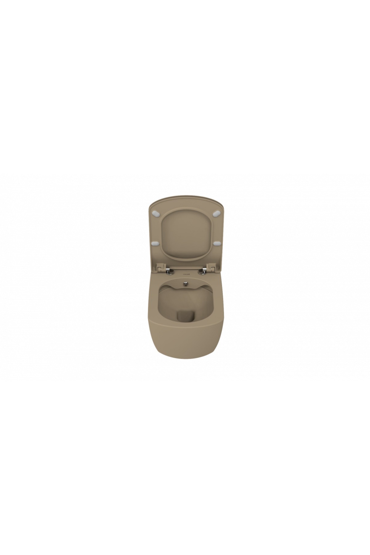 Elegant Rim-Off Duroplast Yavaş Kapanan Klozet Kapaklı Mat Cappucino Set