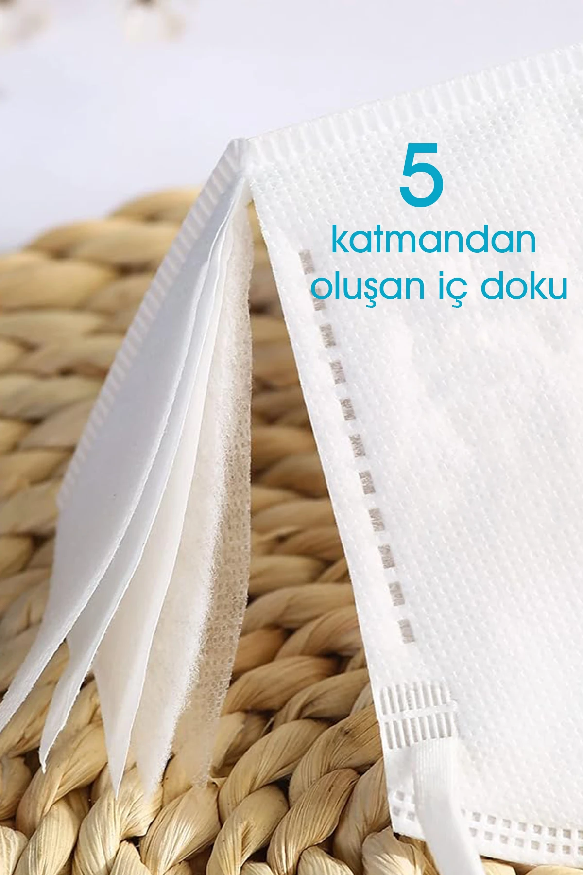 Ffp2 Nr Meltblown 100 Adet Maske 5 Katlı Tekli Ambalaj Koruyucu Maske