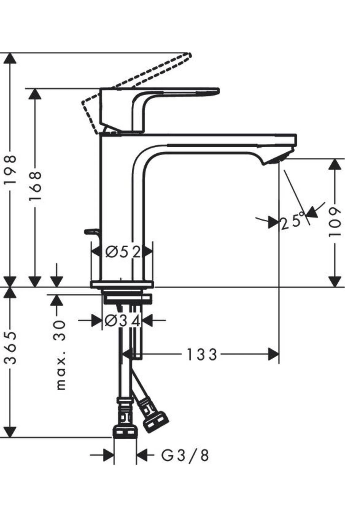 Rebris E Tek Kollu Lavabo Bataryası Krom - 72557000