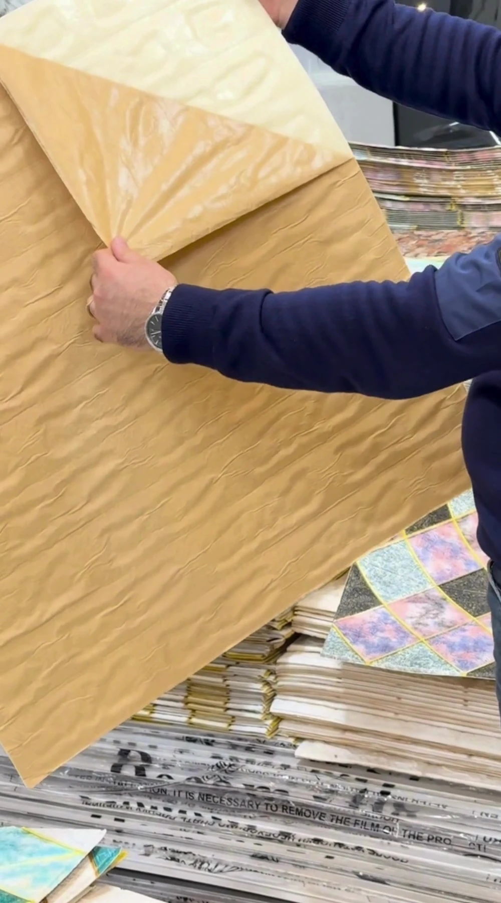 Nw47 Koyu 3d Taş Kendinden Yapışkanlı 3d Dekoratif Duvar Paneli