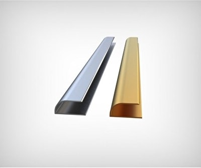 Laminant Parke Oval U Bitim Profili Çıtası Altın Gold Rengi 90CM*8MM