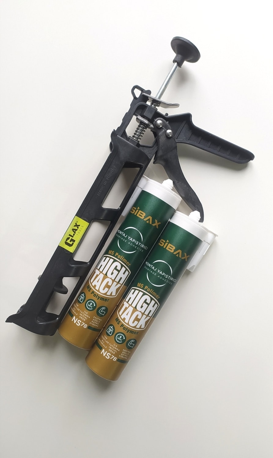 Glax 2 Adet High Tack Korniş Yapıştırıcı Beyaz 2X290 Ml. + Glax Silikon Tabancası