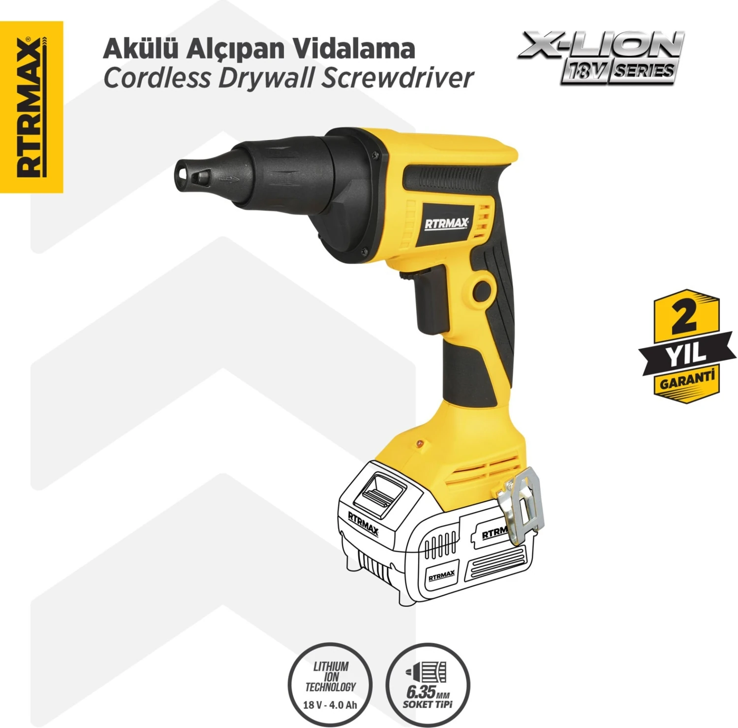 RTX2026B Şarjlı Alçıpan Vidalama Kömürsüz 6 mm - Akü Hariç