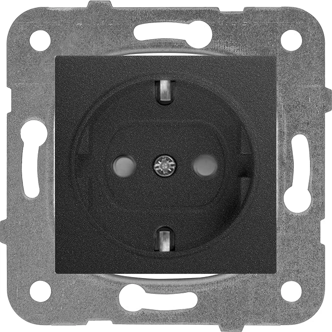 Novella Füme Toprakli Priz Çarpma Karşıtı Çocuk Korumalı Mekanizma+Düğme Kapak Çabuk Bağlanti Çarpma Karşıtı Çocuk Korumalı