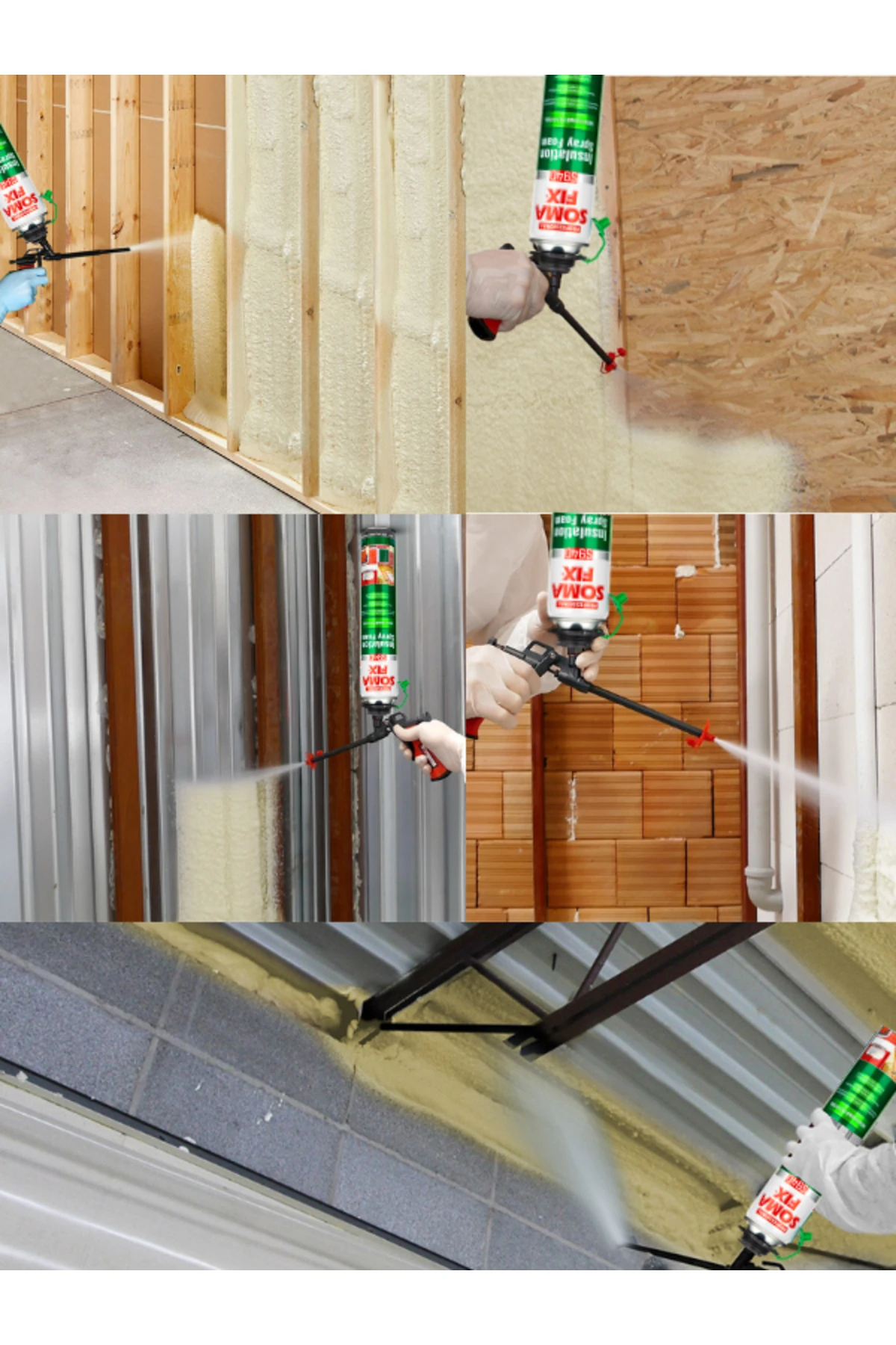 Poliüretan Termal Isı Ve Ses Yalıtım Sprey Köpük (24 ADET) Tabanca Ve Temizleyici Hediyeli