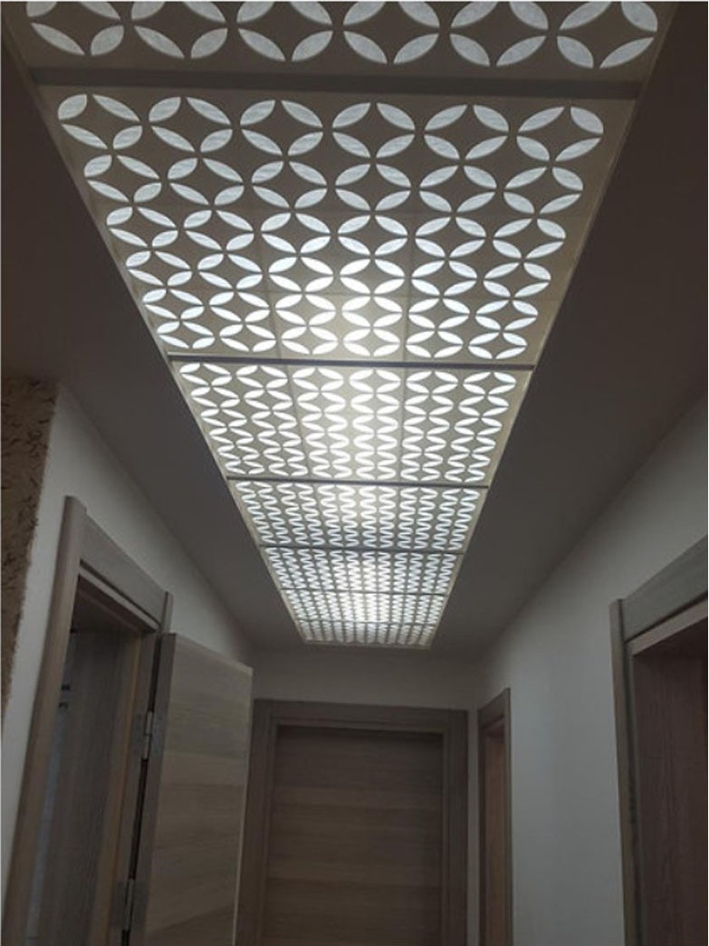 12'li Dekoratif Tavan Paneli Yıldız (60X60) Beyaz - Beyaz