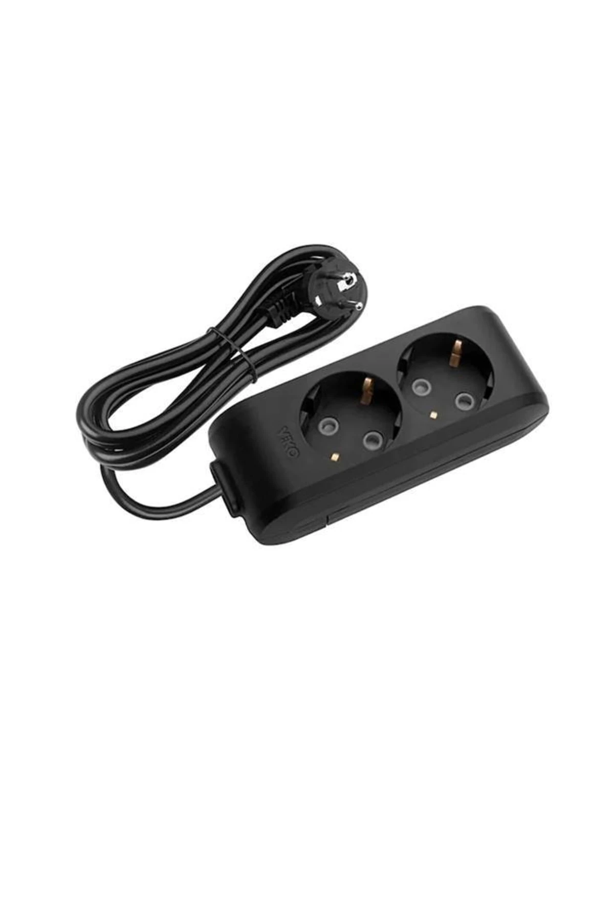 Multi-let Siyah İkili Priz Top Kablolu 5 m