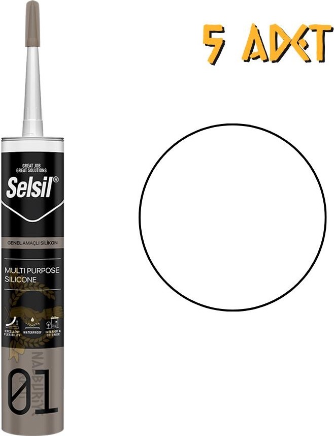 Genel Amaçlı Silikon Beyaz 280 Gr. - 5 Adet