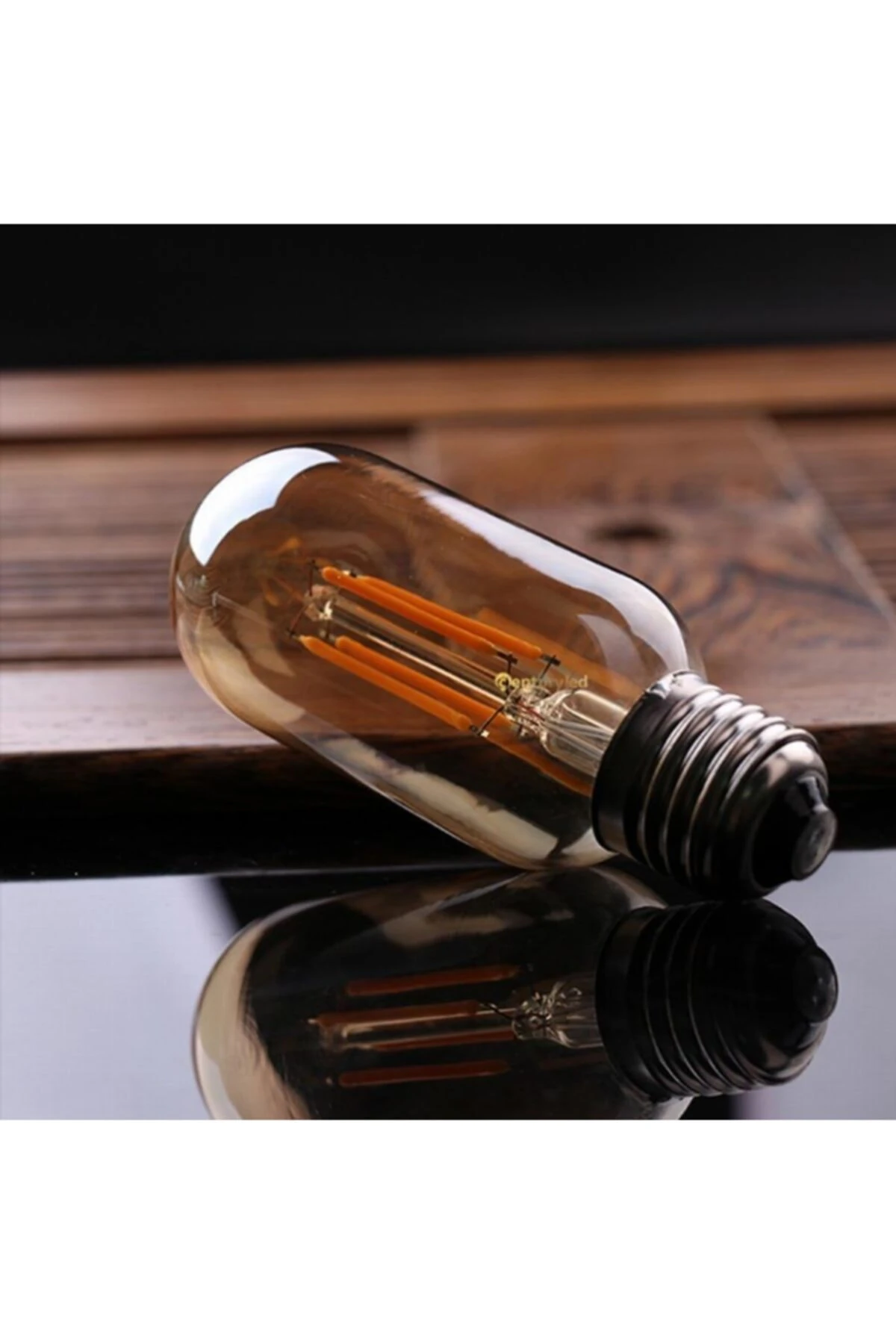 Erd45 T45 Gemici Edison Flamanlı Rustik Led Ampul 6 Watt