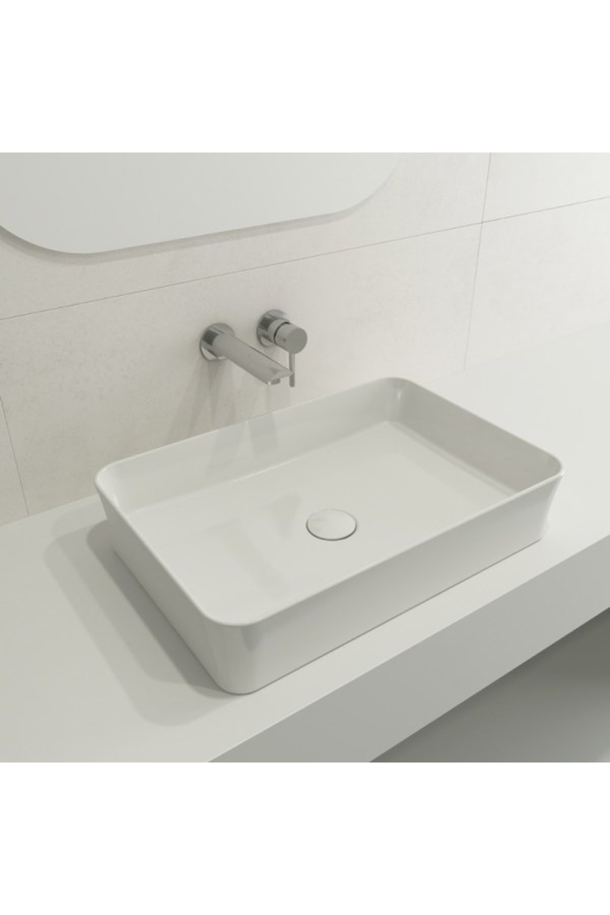 Slim Line Dikdörtgen Lavabo 55x38 Cm Beyaz 1476-001-0125