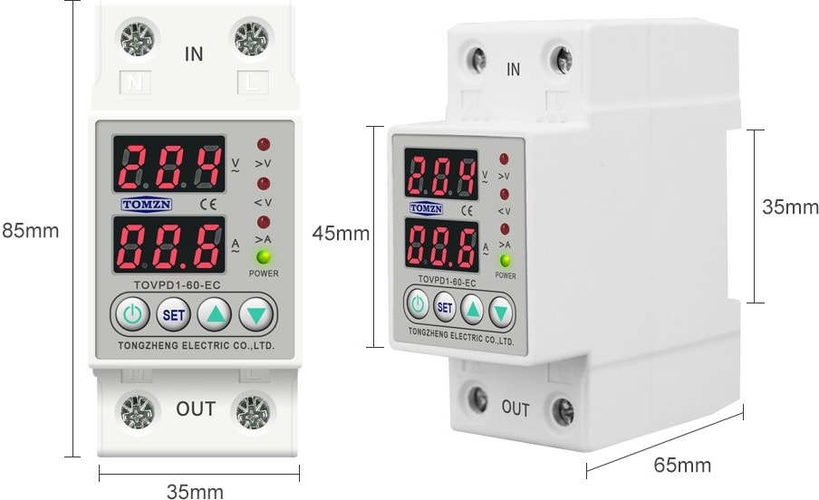 Voltaj ve Akım Koruma Rölesi 80A Yüksek Alçak Gerilim Akım KoruyucuRöle Monofaz Elektrik Bekçisi