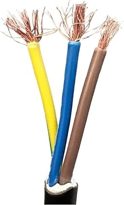 3x2,5 mm Cca Ttr Siyah Renk Tekli Topraklı Kauçuk Seyyar Elektrik Kablosu