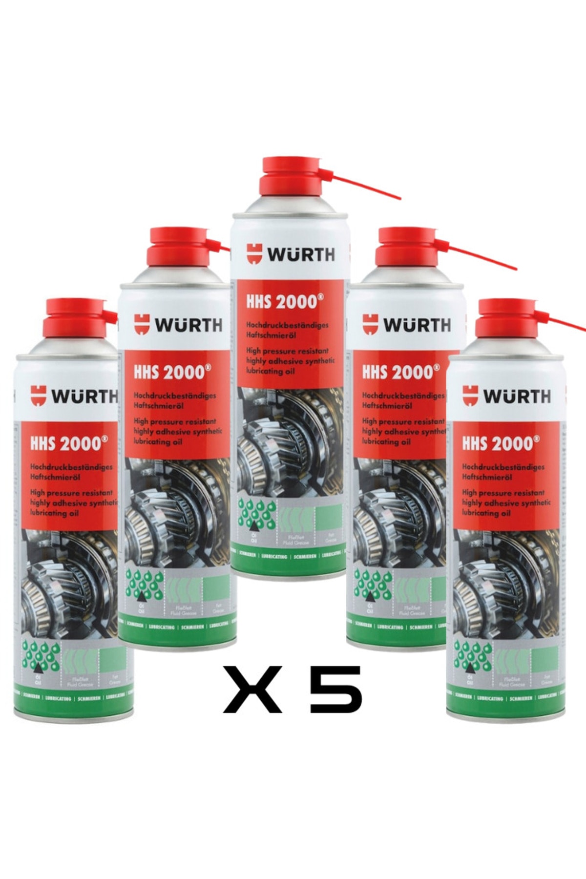 Tutunma Özellikli Yağlama Spreyi - HHS 2000 500 ml x5