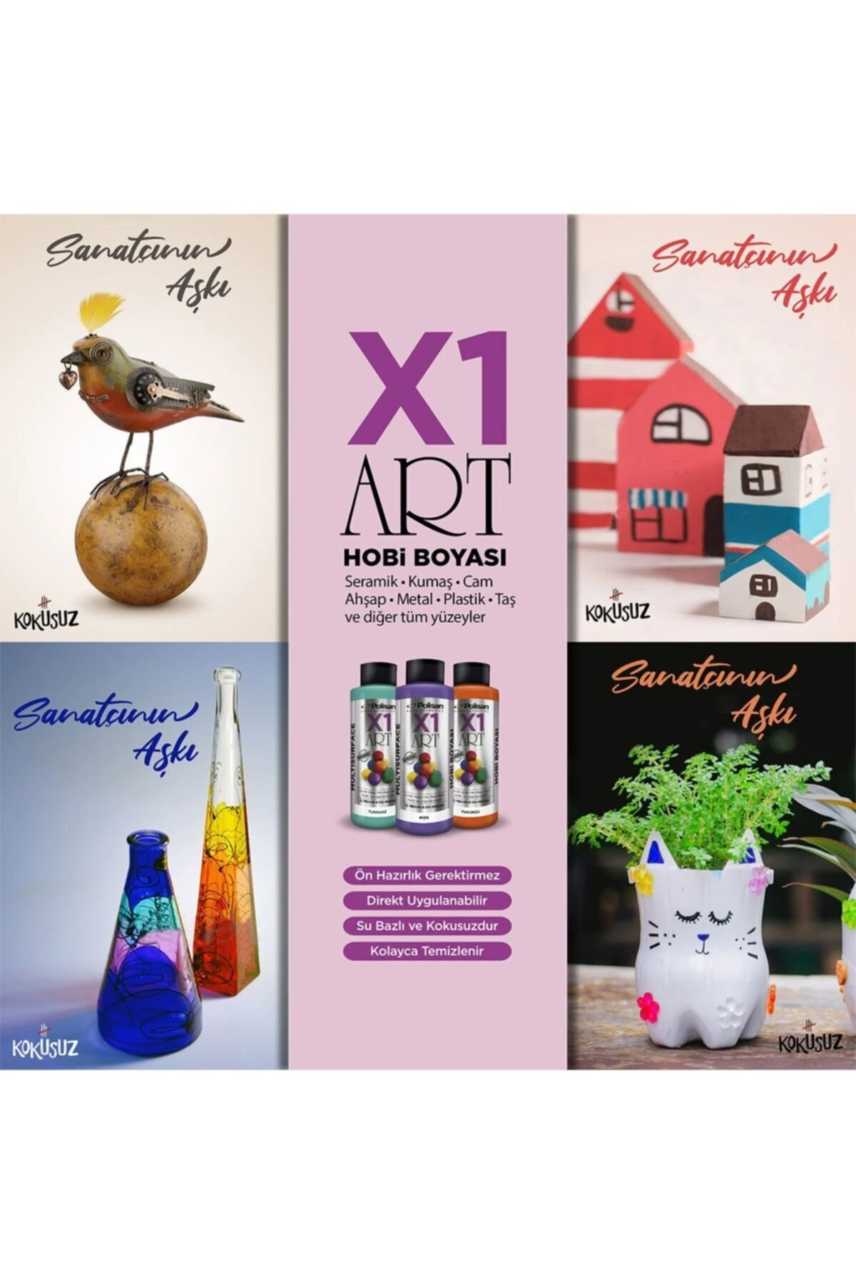 X1art Multisurface Hobi Boyası 120ml - 0072 Patine Yeşili