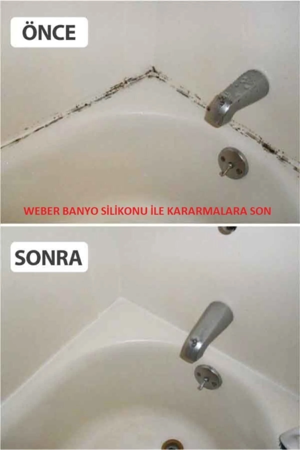 Kararmayan, Küflenmeyen Antibakteriyel Banyo Silikonu Beyaz Silikon 280 Ml(2 ADET) Duşakabin Silikon