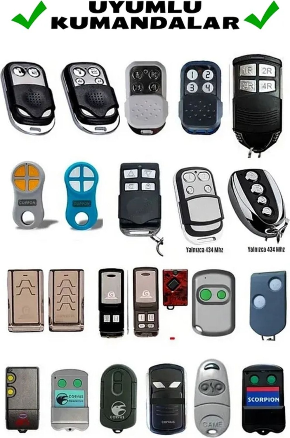 Uk-44 Uyumlu Geniş Işlemcili Mavi Akıllı Kodlanabilir Otopark Bariyer Garaj Kepenk Kumandası 433MHZ