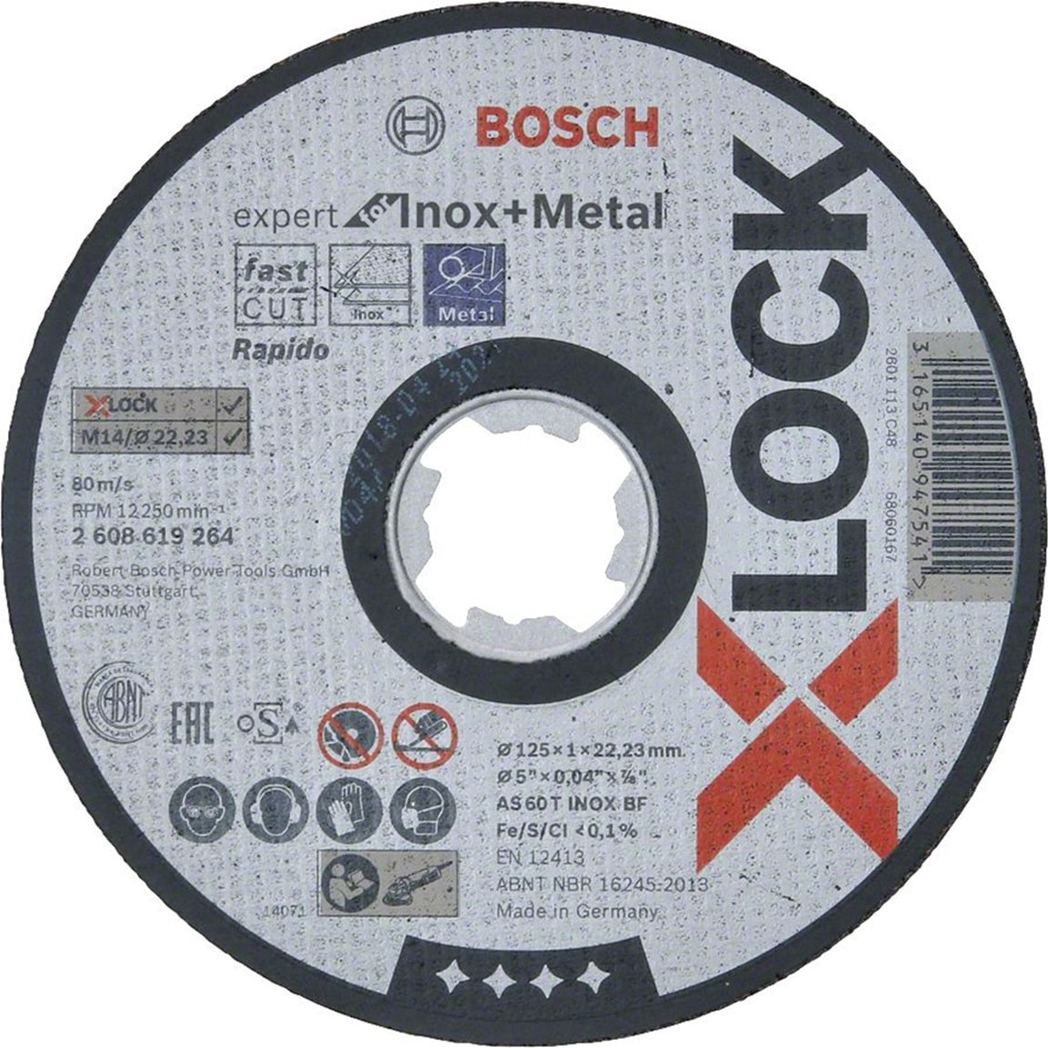 BOSCH X-Lock 125*1 Expert Inox Metal Düz Kesici - 2608619264