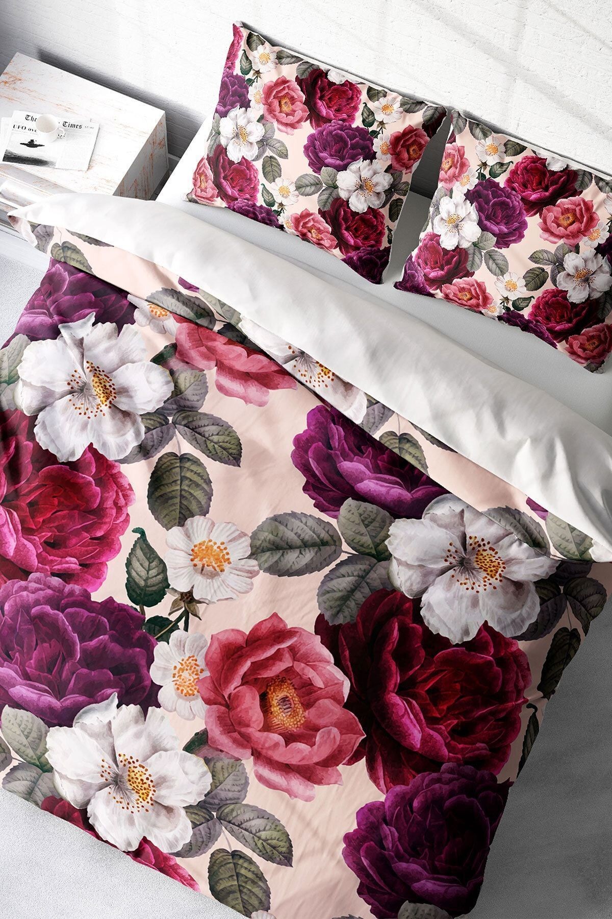 Nevresim Takımı %100 Doğal Pamuk Çift Kişilik 3d Digital Flower Dream