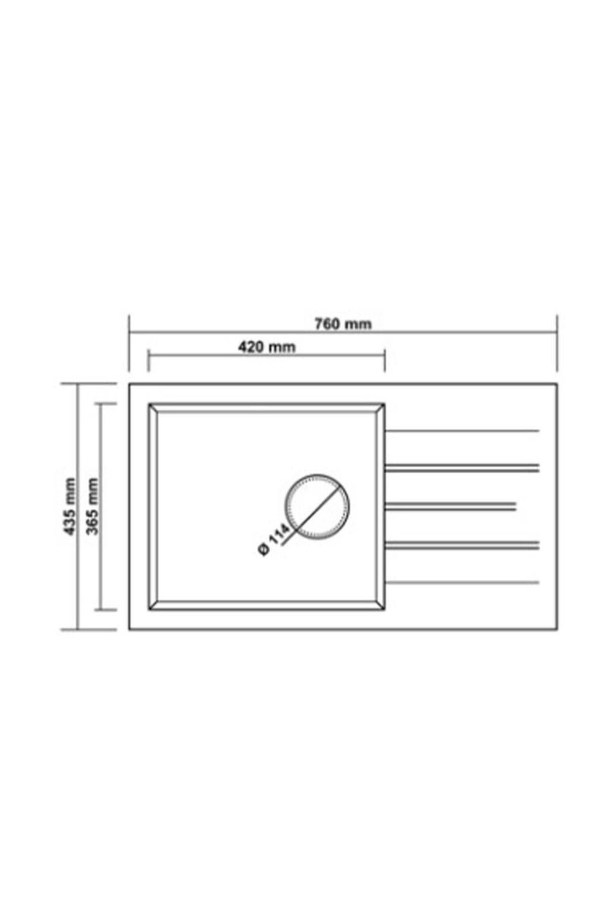 Real Stone Assos 76 XL Granit Eviye Gri