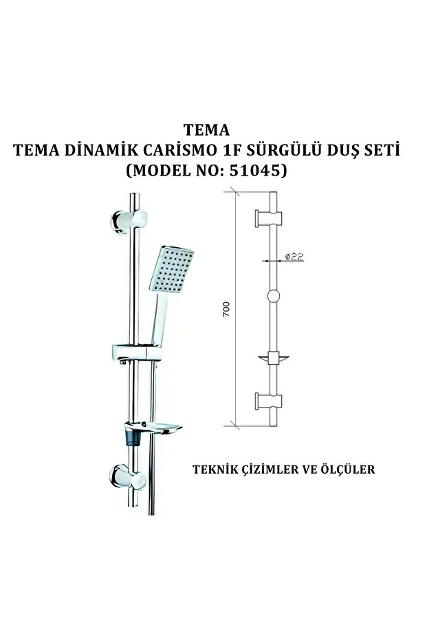 Dinamic Carismo Sürgülü Duş Seti (MODEL NO: 51045)
