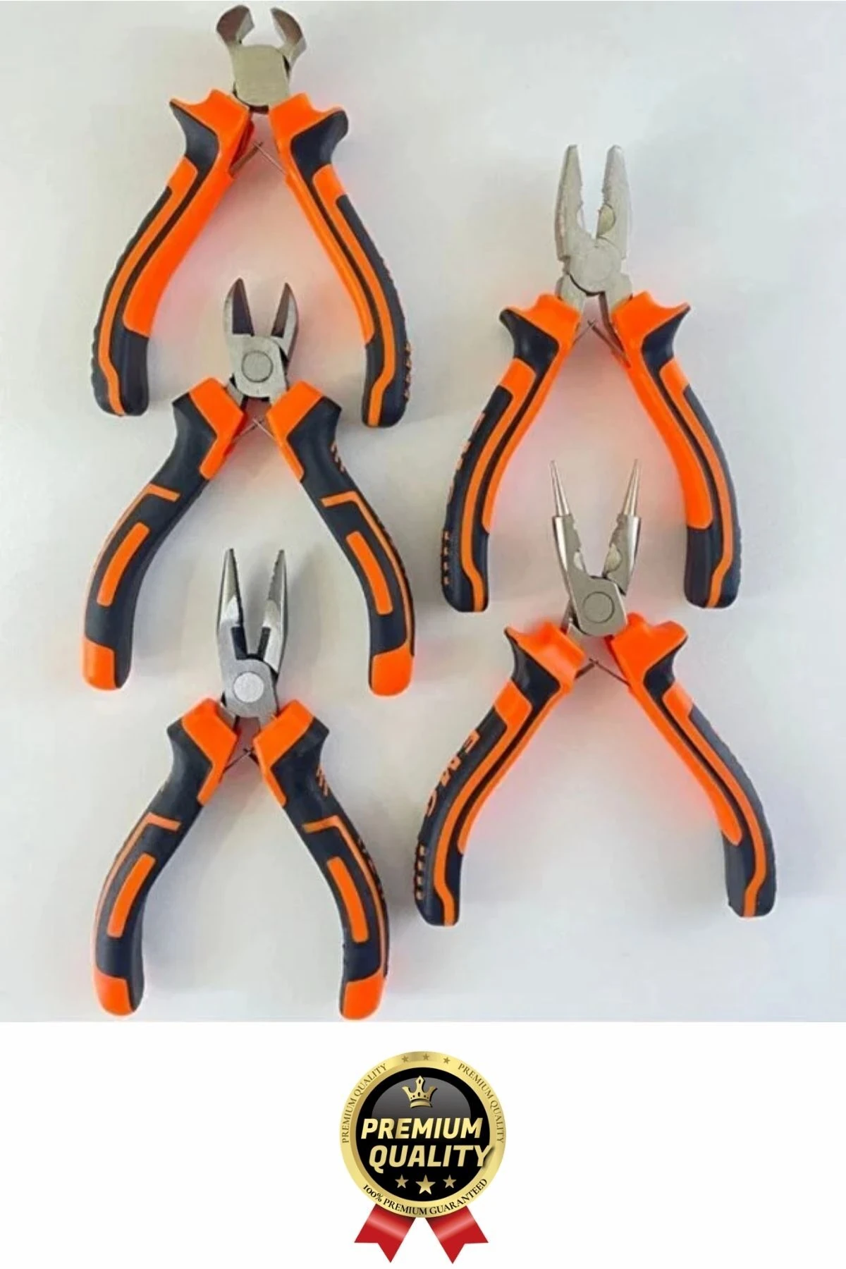 Profesyonel Bijuteri Set Dayanıklı Kıvırma Kesme Pense Yan Keski Karga Burun Hobi Alet Takımı 5 Adet