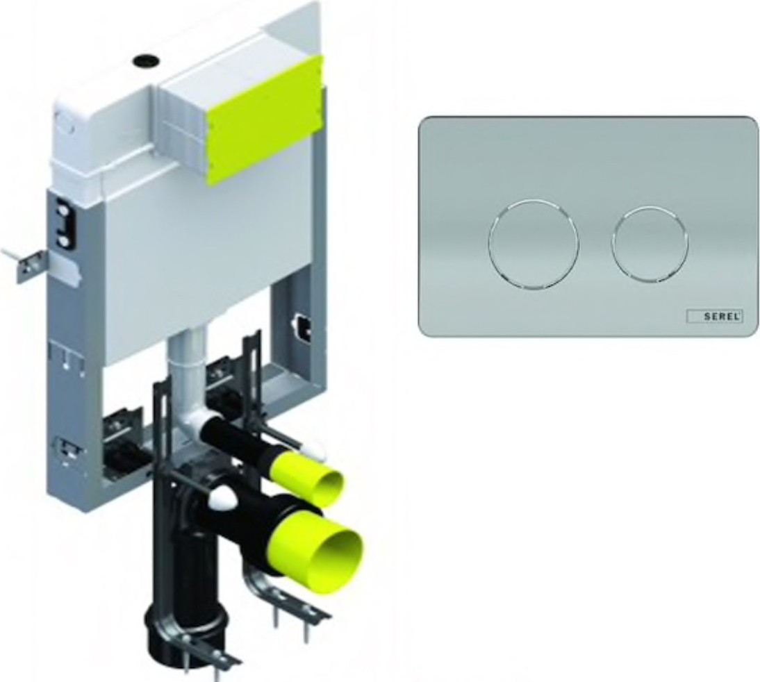 SEREL Smooth Gömme Rezervuar [8cm] ve Kumanda Paneli [Mat] | T020111-PİB