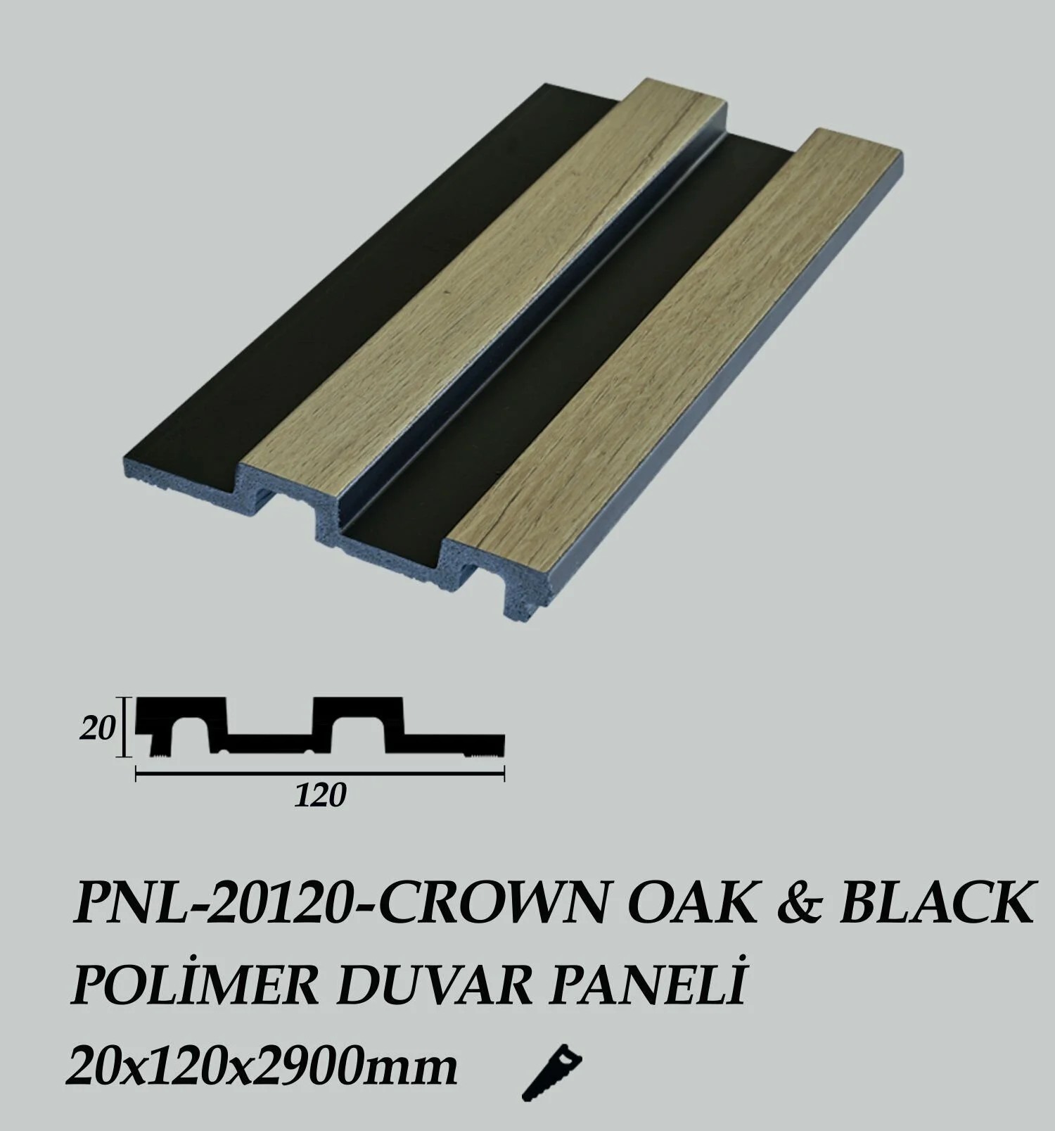 CROWN OAK&BLACK POLİMER DUVAR PANELİ