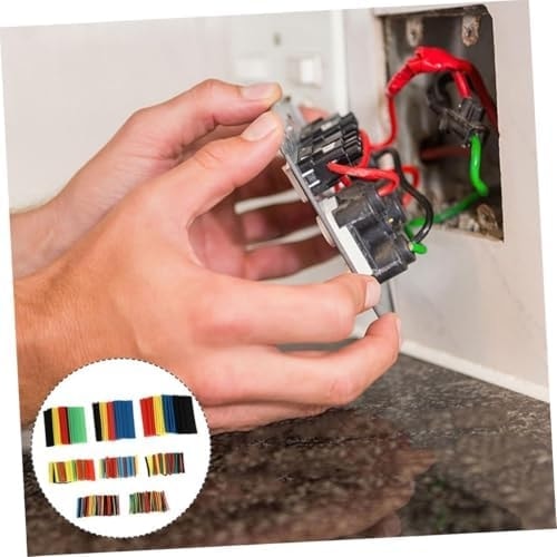 OZKUVVET 164 Parça Isıyla Daralan Makaron Seti - Renkli ve Farklı Çaplarda Isıyla Büzüşen Kablo Koruma Kılıfı, Elektrik Yalıtım Makaron Kiti, Su Geçirmez, Alev Geciktirici, Kablo Onarım ve Izolasyon