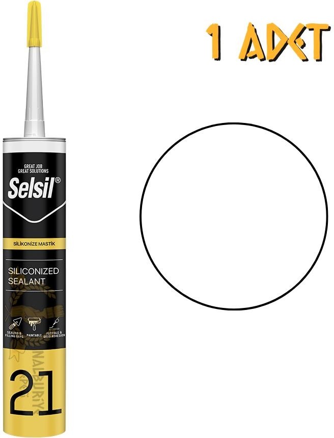 Silikonize Mastik Beyaz 500 Gr. - 1 Adet