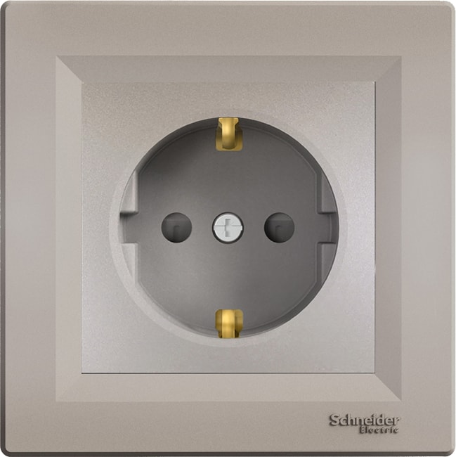 Schneider Plus Asfora Bronz Topraklı Priz Çocuk Korumalı Çerçeveli - EPH2900269
