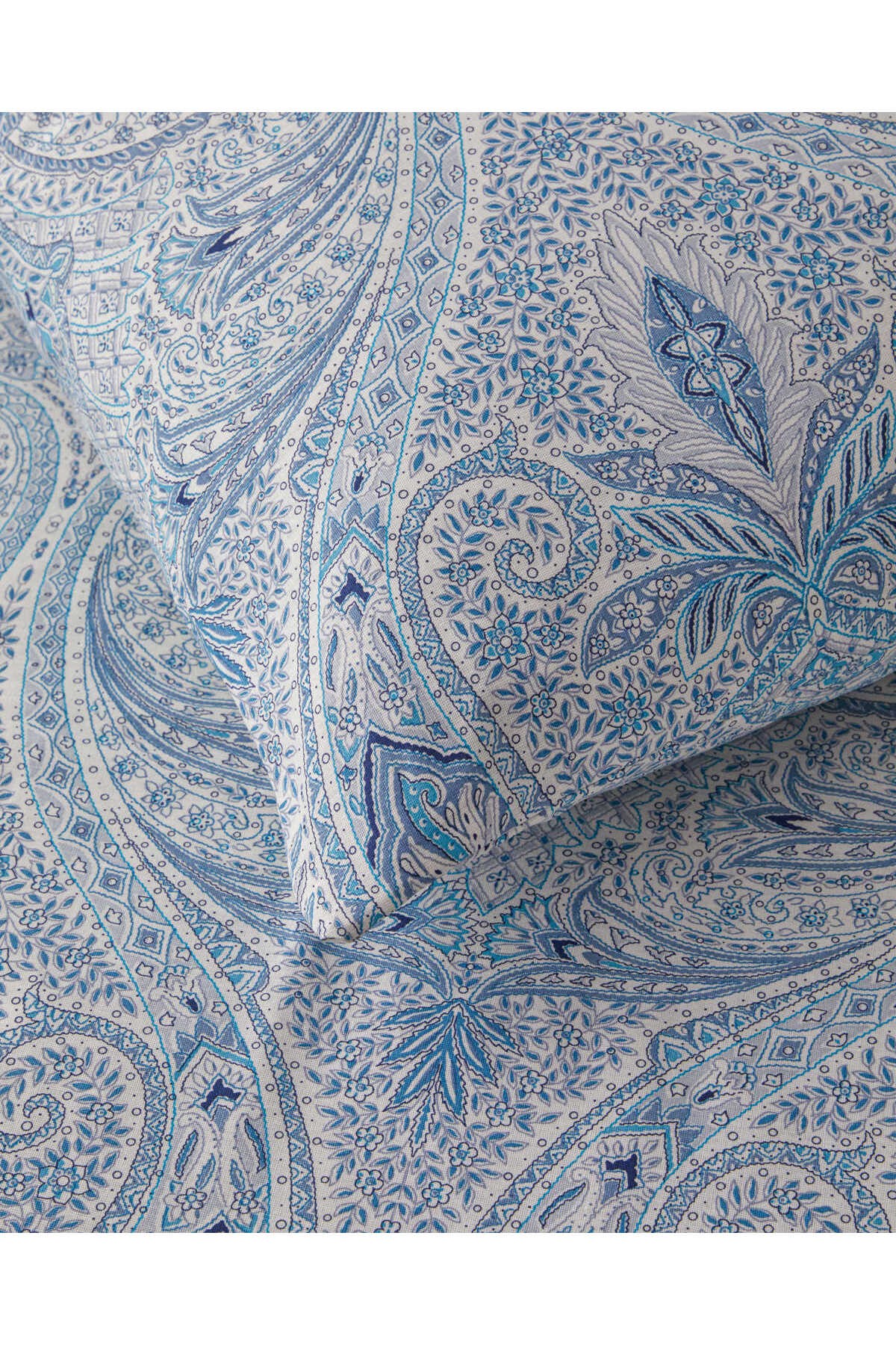 Boho Chic Pamuk Çift Kişilik Nevresim Takımı 200x220 cm Mavi